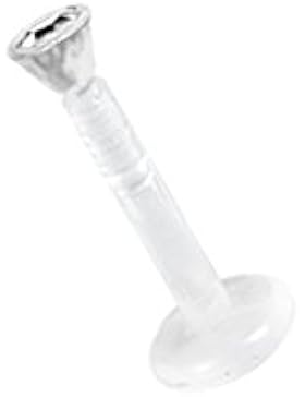 Karisma Labret Bioplast Lippen Piercing Aufsatz Transparent Kristall stein 2,2mm - Weiss FLAJ