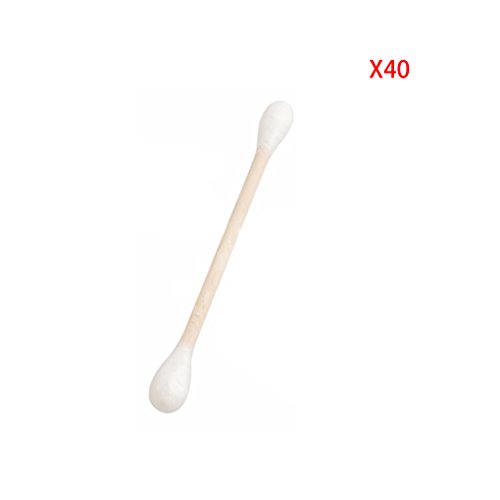ELENXS 40Pcs Makeup Cosmetic Disposable Double Head Cotton Buds Swabs Sticks