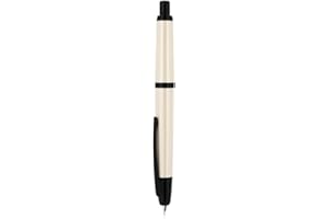 EROFA Jinhao - Penna stilografica a pressione, serie 20, pennino extra fine retrattile, colore bianco avorio, con set convertitore di inchiostro (clip nera)