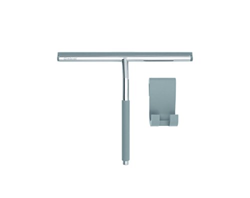 Nicol 2660300 Kai Duschabzieher aus Edelstahl glänzend verchromt, mit gummiertem Griff und Silikon-Aufbewahrungshaken für Duschwand - 2