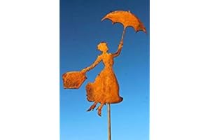 Bornhöft Décoration de jardin Mary Poppins - En métal rouillé - 118 cm