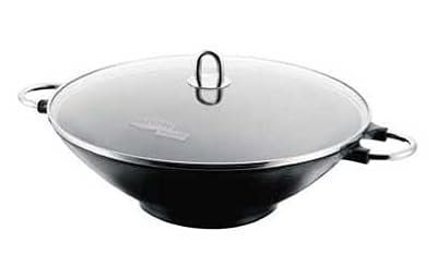 Bodum K0810-01 Chambord Wok en Fonte Couvercle en Verre Grille Diamètre: 37 cm