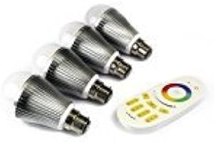 LIGHTEU 4 x 2,4 G RF Mi-Light RGBW ciepłe białe żarówki LED E27 9 W 220 V w pilot zdalnego sterowania od Mi-Light