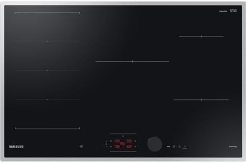 Samsung Piano cottura a induzione autosufficiente, 80 cm, Slim Fit, nebbia di comando magnetica e tasti con cursore, controllo Wi-Fi, Flex Zone Plus, NZ85C6058HK/U1