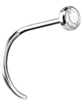 Karisma Nasenpiercing Titan G23 Mit Swarovski Elements Nasenstecker Stärke 0,8mm - Weiss
