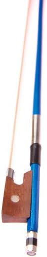 Metallic Blue Violin Bow 1/4 Size - Brazil Wood Frog, Geniune Horse Hair by Archetto
