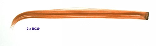 Prettyland – GHW08 Bunt multifarbig Extension Set 12-teilig Haarteil Clip-in glatt Strähnen – Rot Pink Rosa- Set 1 - 5