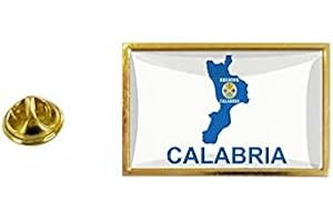 AKACHAFACTORY Akkachafactory - Spilla con bandiera del Paese Cartolina Regione Italia Province Calabria