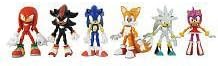Sonic the Hedgehog Modern Exclusive Action Figure 6 Pack Tails, Knuckles, Sonic, Amy, Shadow Silver by Jazwares Toys