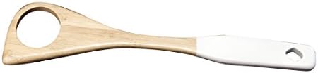 DEAGOURMET 111 Osiride Slotted Spoon Bamboo 100% Natural White with Handle, 32 X 7.1 cm