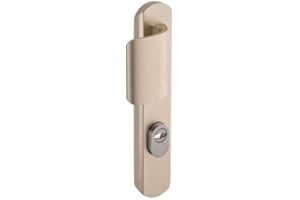 Vachette Poignée de porte blindée sur Plaque pour porte Palière Sécumax One, Entraxe 195 mm, Pose Facile,en Aluminium, Protecteur de Cylindre Inox Ajustable de 5 mm, Anodisé Champagne, Garantie 10 Ans