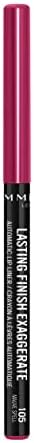Rimmel London Matita Labbra Automatica Exaggerate, Lunga Durata, Tratto Preciso e Colore Intenso, 105 Mauve Spell