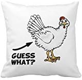 18" x 18" Guess What Chicken Butt Decorative Throw Pillow Case Cushion Cover