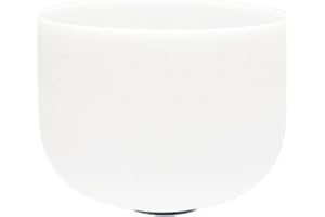 TOPFUND 432 Hz E Note Crystal Singing Bowl Solar Plexus Chakra 8 inch with Bundle Case and Singing Bowl Mallets