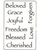 Unmounted rubber stamp set of faith journaling words