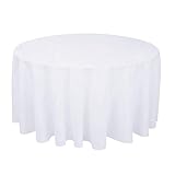 manteles para eventos precios Material: 100% poliéster. SULUO Mantel Liso de poliéster para Bodas Eventos Fiesta Banquete Decoración del Hotel Navidad Hogar Comedor Manteles, Blanco, 275 cm Redondo 108 Pulgadas
