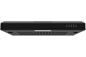 Abode 60cm Visor Cooker Hood Black Extractor with 3 Speed Settings, Under Cabinet or Wall Mounted, Recirculation or Extraction A60VSRCH0B1B