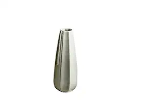 Caffeine Ceramic Handmade White Glazed Angular Vases (Set of 1)