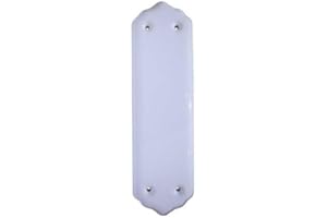 Kooples Hardware Porcelain Finger Plate Decorative Ceramic Door Push Plate Traditional Style for Internal Doors (White)