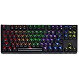 RK Royal KLUDGE Sink87G - Teclado mecánico para Videojuegos (inalámbrico, 2,4 G, RGB, con luz LED, para Escritorio, MacBook, Ordenador portátil, Ordenador, Interruptor Azul)