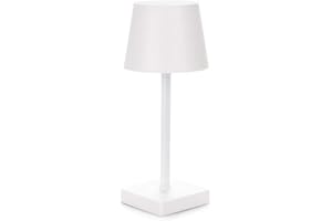 VOKOT QLED48 Lampada da tavolo touch senza fili ricaricabile in Plastica stile minimal,abatjour per camera da letto comodino bar ristoranti 3 modalità di luce, caldo naturale freddo (Bianca)