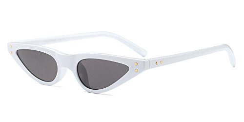 Fuyingda Women Triangle Fashion Sunglasses Ladies Retro Cool Eyewear , White/Grey