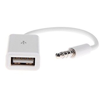 Interesting® Mode weiß 3,5 mm männlich AUX Audio Plug Jack zu USB 2.0 weibliche Konverter Kabel Adapter-Kabel für Auto MP3 - 4