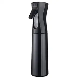 Hair Spray Bottle, Pimoys Continuous Water Mister Spray Bottle Empty, Aerosol Fine Mist Curly Hair Spray Bottle for Taming Hair in Morning, Hairstyling, Plants, Pets, Cleaning-10.2oz/300ml (Black)