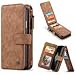 Produktbild iPhone XS/X Wallet Case HYSJY Abnehmbare Leder-Geldbörse mit 14 Kartenfächern, Kreditkartenfächern, Ständer, Abnehmbare Schale für Damen und Herren für Apple iPhone XS/X 5.8, iPhone XS MAX, 07-Brown