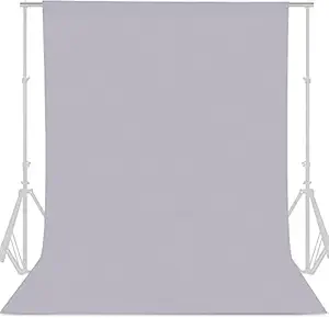 Boltove 8x12 Ft. Light Grey Screen Backdrop Background Curtain Rod Pocket for Photography, Photoshoot, Product Photography, Live Streaming, Zoom Meetings, VFX Editing, YouTube Video, FB Short Video, Instagram Reels