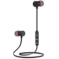 DUETMI Magnet Bluetooth Earphone Headphone with Mic, Sweatproof Sports Headset, Best for Running and Gym, Stereo Sound Quality for All Smartphones