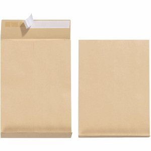 Preisvergleich Produktbild 100 x Herlitz Faltentasche B4 Haftklebung braun 130g / qm 4cm Falte