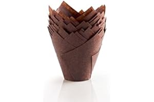 BAKERY DIRECT LTD Bakery direct Lot de 200 mini caissettes à muffins en forme de tulipe Marron chocolat
