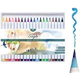 MozArt Supplies 5374920, Set de pinceles de colores, punta suave flexible de pincel real, efecto acuarela, 20 unidades
