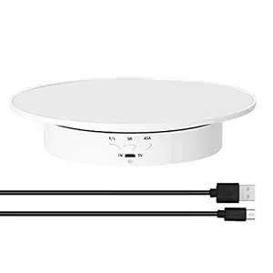 Decdeal 360 Degree Electric Rotating Turntable Display Stand for Video Photography Props Speed Adjustable Display Turntable