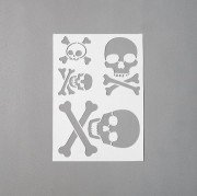 EFCO Schablone Totenkopf/4 Designs DIN, Kunststoff, transparent, A 5