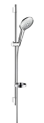 Hansgrohe Ensemble Barre de Douche Raindance avec Douchette Raindance Select S 150 3 Jets Chromé avec Porte-savon et Curseur 27803000