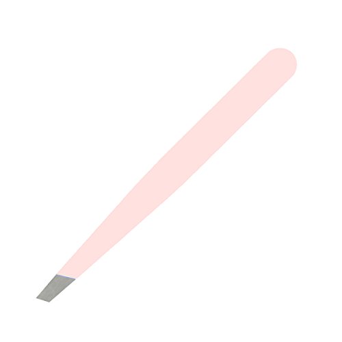 Precision Eyebrow Tweezers Stainless Steel Professional Tweezers Angled Slant Tip Makeup Masters - Pink