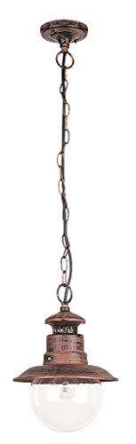 Rabalux 8164 A + + to E, Odessa, métal, E27 Lampe suspension d'extérieur Marron antique 21,5 x 21,5 x 90 cm