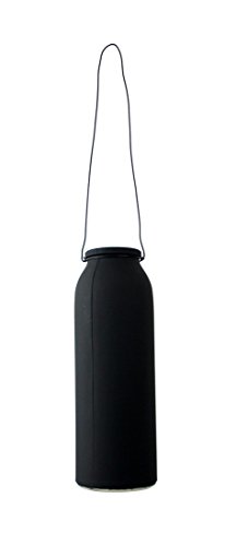 Deko Tafel Flasche Kreidetafel schwarz zum Beschriften mit Kreide, Ø5,5 x 30 cm hoch, Dekoflasche mit Henkel Memotafel Küchentafel Notiztafel