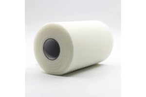 CAIIBTNTGB 91m x 15cm ! Tissu de bobine de rouleau de tulle pour les décorations d'artisanat Tutu Mariages Costumes Jupes Fêtes Cadeau Bow baby shower, Beaucoup de couleurs disponibles. (Blanc Cassé)