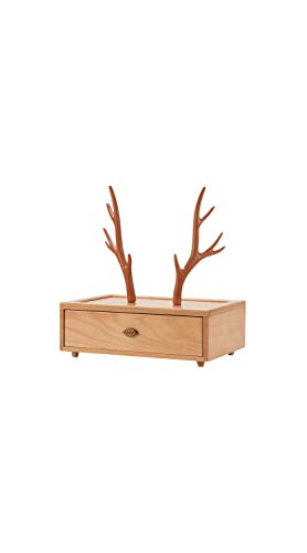 Preisvergleich Produktbild TYZP Wooden Jewelry Box Massivholz Schmuck Aufbewahrungsbox Schmuckschatulle Retro Large Capacity Jewelry Box (Farbe : Beech)