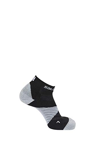 SALOMON Speed Pro 1 Par de Calcetines Tobilleros, Unisex Adulto, Negro/Blanco, L (43-46)