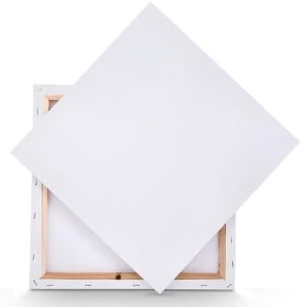 Pack of 2 Square Traditional Depth Stretched Artist Canvas Primed (15cmx15cm)