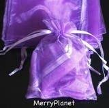 100 Purple Organza Wedding Favour Bags Jewellery Pouches 7cm x 9cm without free gifts