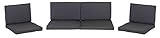 beo Loungekissen Ersatz für Monaco Set Gruppen Austauschkissen wasserabweisend Set mit 8 Kissen, 5 cm dick, anthrazit/schwarz