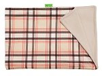 Portable Reusable Changing Mat - Beige Tartan - 70 x 50 cm - Extra soft, extra durable - Made in EU