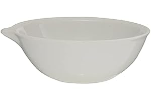 LABBOX KENZIUM - Confezione da 6 Capsule Evaporazione | da 35 ml | in Porcellana | con Becco e Fondo Tondo | Ideale per Laboratorio, Cucina o Giardinaggio