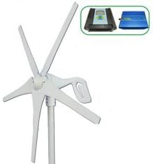 GOWE Horizontal Wind Turbine Generator 400w Rated, 600w max Wind Generation +Wind/Solar Hybrid Controller(LCD Display)+600w Inverter.