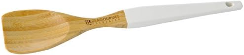 DEAGOURMET 102 Water Lily 100% Natural Bamboo Spoon with White Handle, 32 X 6.2 cm